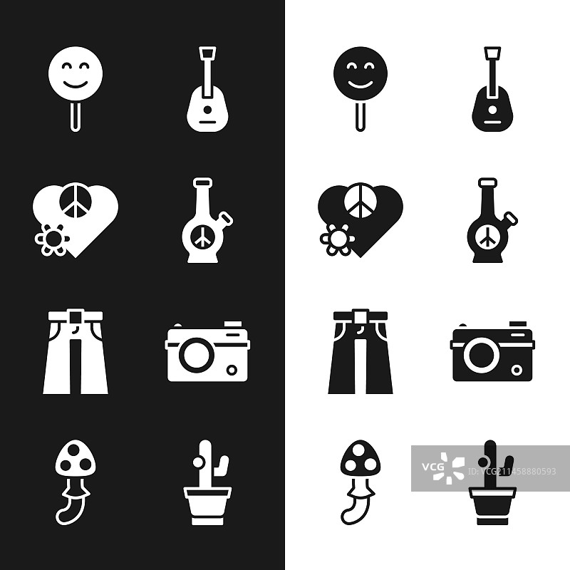 烟斗、爱、和平、笑脸、吉他、牛仔裤图片素材