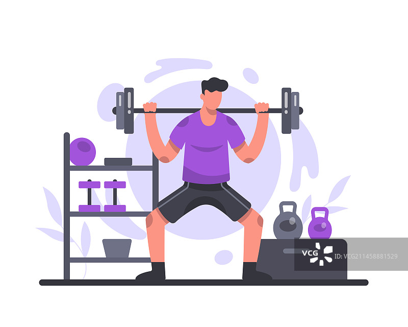 举杠铃的健壮男人图片素材