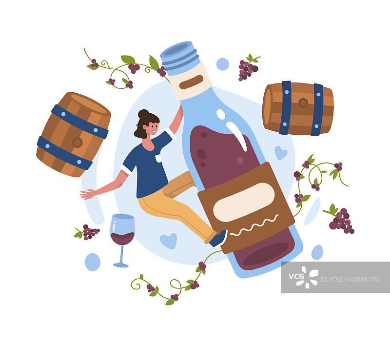 准备饮用酒精饮料的年轻女人图片素材