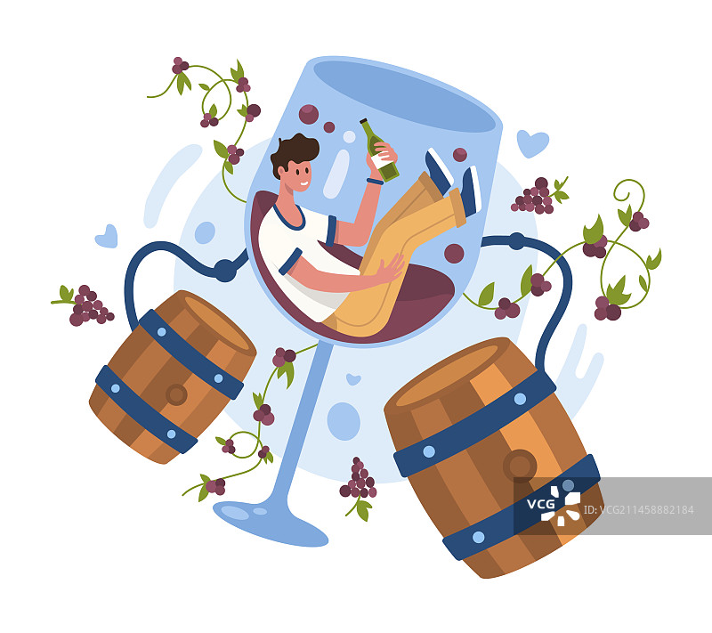 在酒杯里饮用酒精饮料的年轻男人图片素材