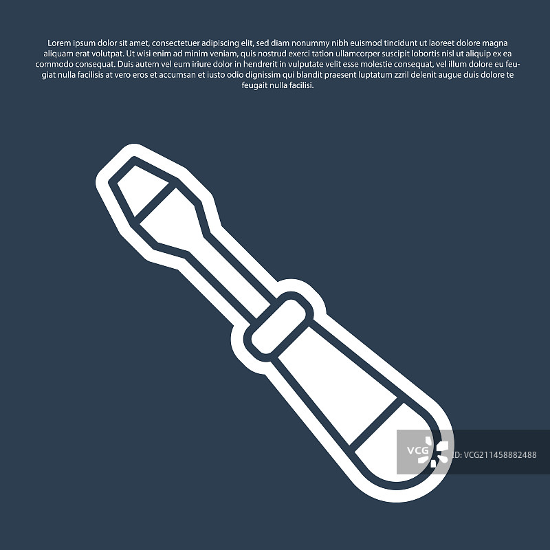 蓝色背景上的蓝色螺丝刀图标图片素材