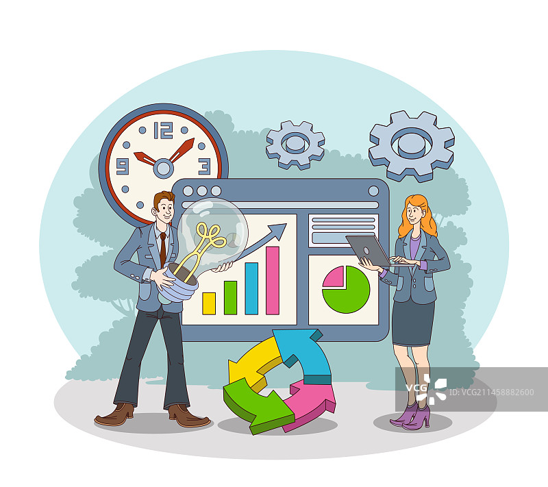 女人用图表做演示图片素材