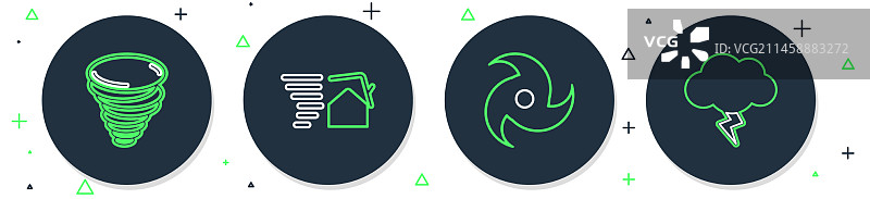 龙卷风漩涡与风暴图标图片素材