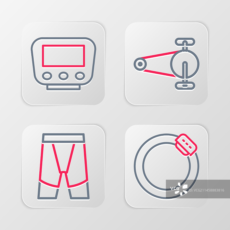 自行车刹车盘、骑行短裤与链条图片素材