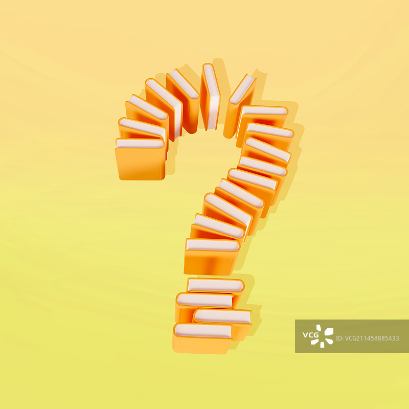 3D立体书本问号读书日阅读思考插画图片素材