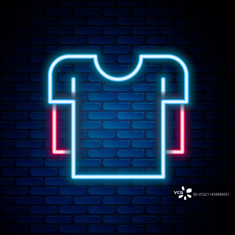 发光的霓虹线长袖衬衫图标孤立图片素材