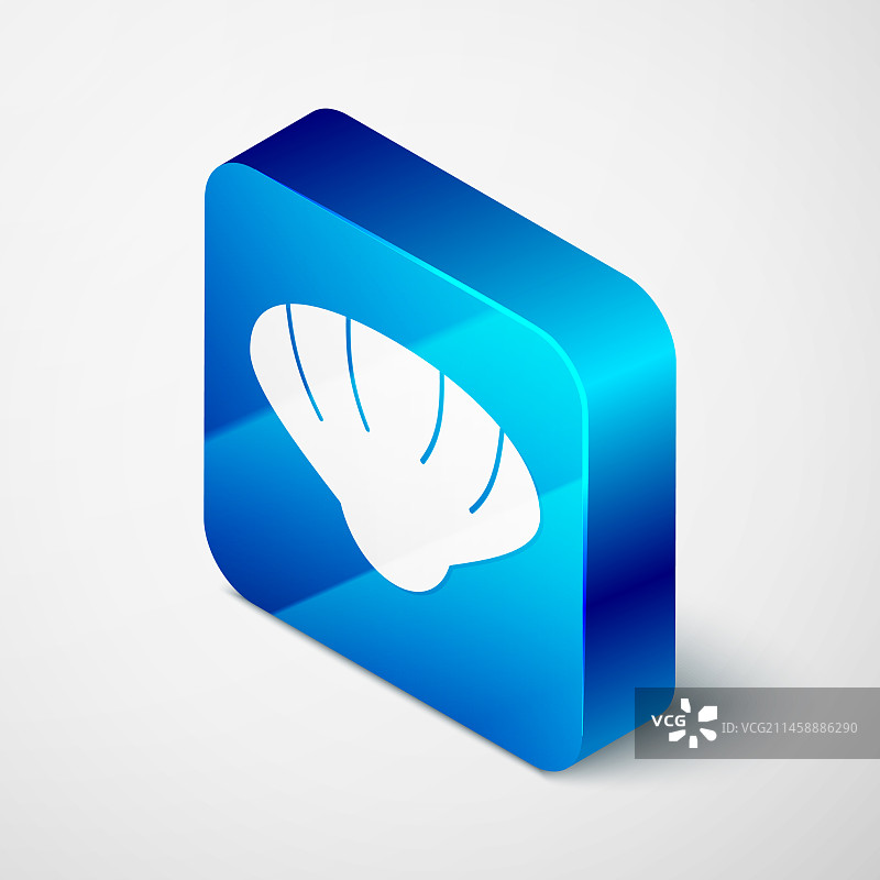 灰色背景上的2.5D扇贝海螺图标图片素材