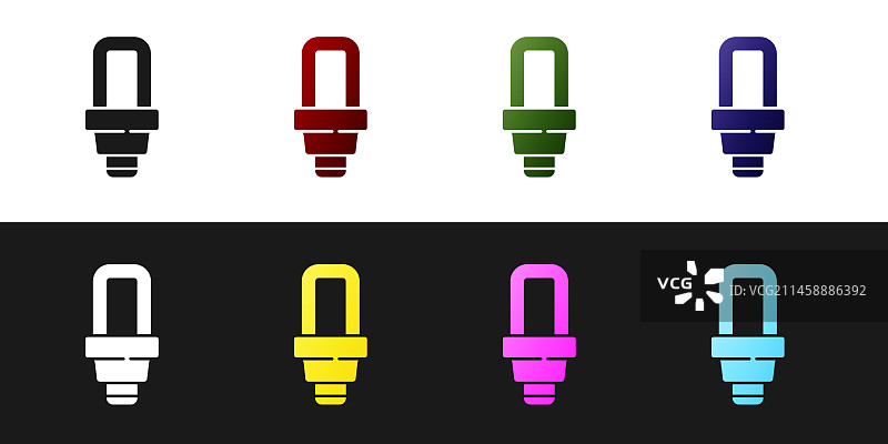 LED灯泡图标黑色背景图片素材