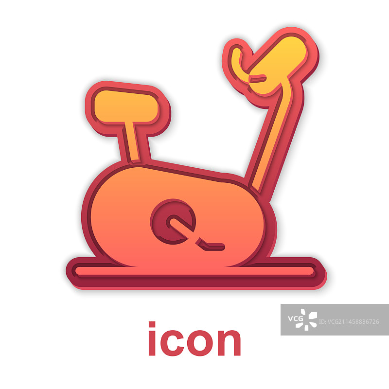 白色背景上的金色固定自行车图标图片素材