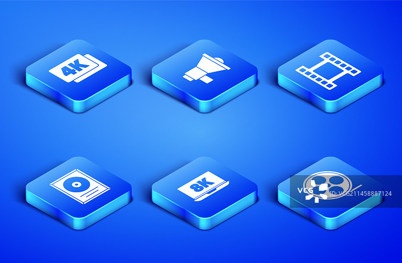 4K超高清电影胶片与8K笔记本电脑光盘合集图片素材