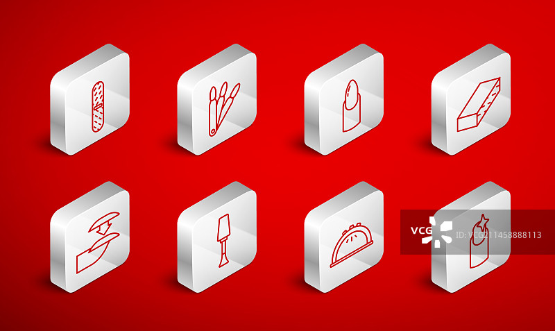 成套的线条美甲工具假指甲锉刀图片素材