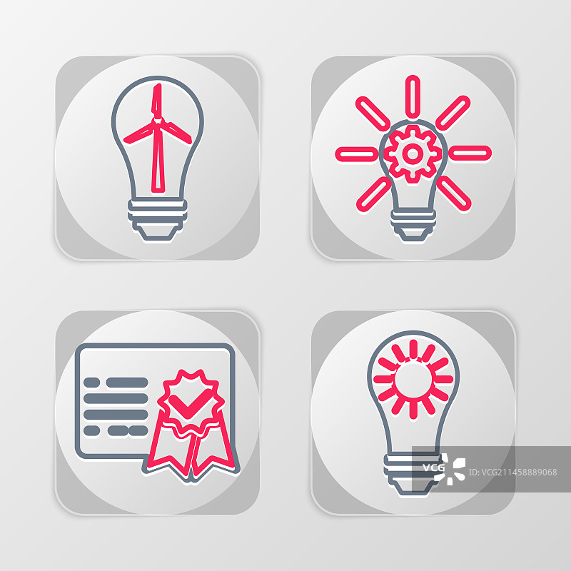 太阳能电池板证书模板线性组合图片素材