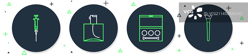 香水眼影盘注射器线条设计图片素材
