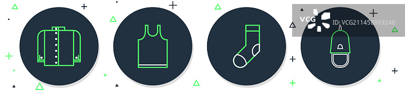 无袖T恤、袜子和警帽套装图片素材