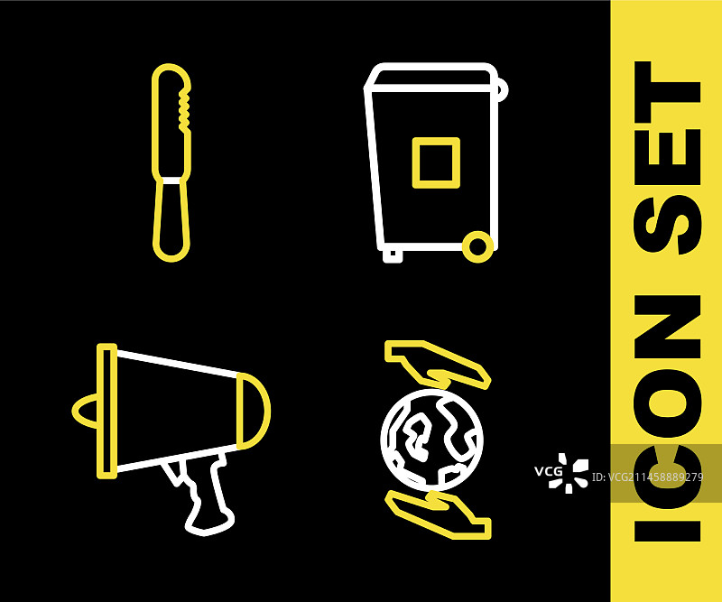 手捧地球与垃圾桶图片素材