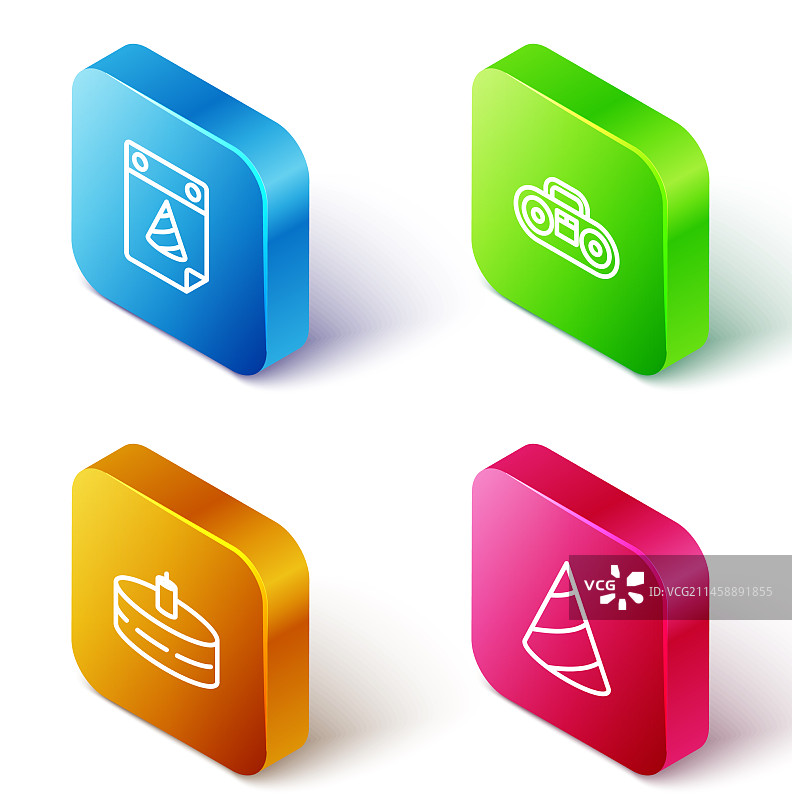 2.5D日历派对家用立体声音响线条图片素材