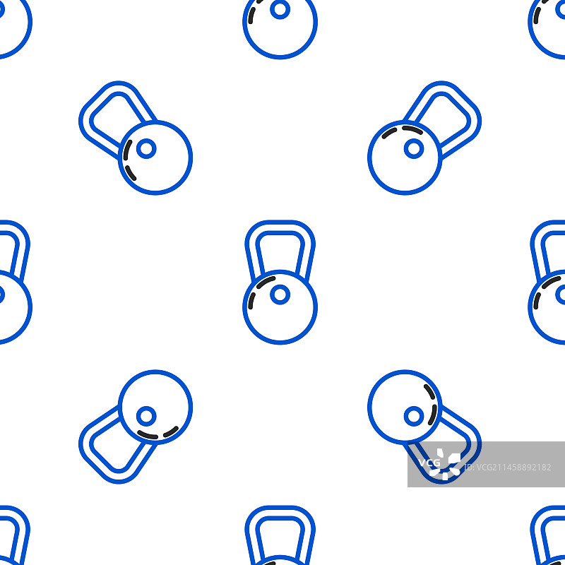 壶铃图标线条无缝图案图片素材