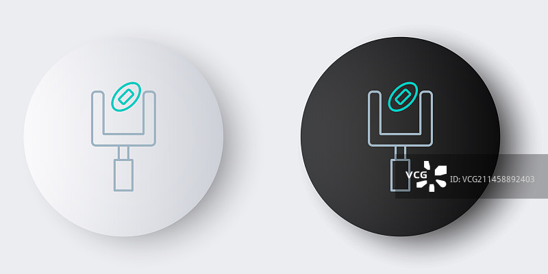 线条美式橄榄球门柱和橄榄球图片素材