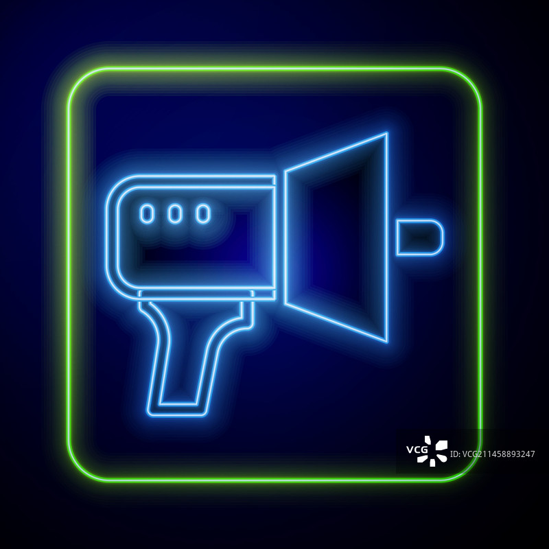 发光的霓虹灯扩音器图标图片素材