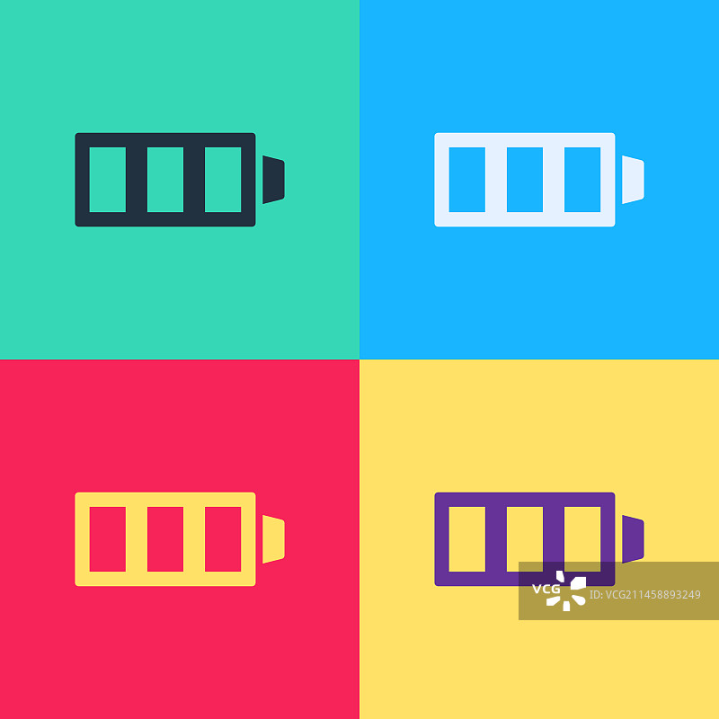 波普艺术电池电量指示器图标图片素材