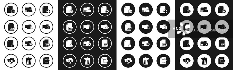 添加新文件，文件夹和锁，XLS文档套装图片素材