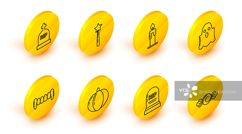 糖果墓碑与南瓜图片素材