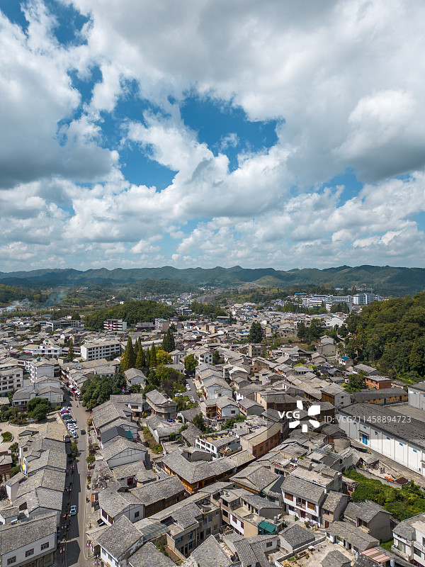 贵州省安顺市旧州古镇航拍图片素材
