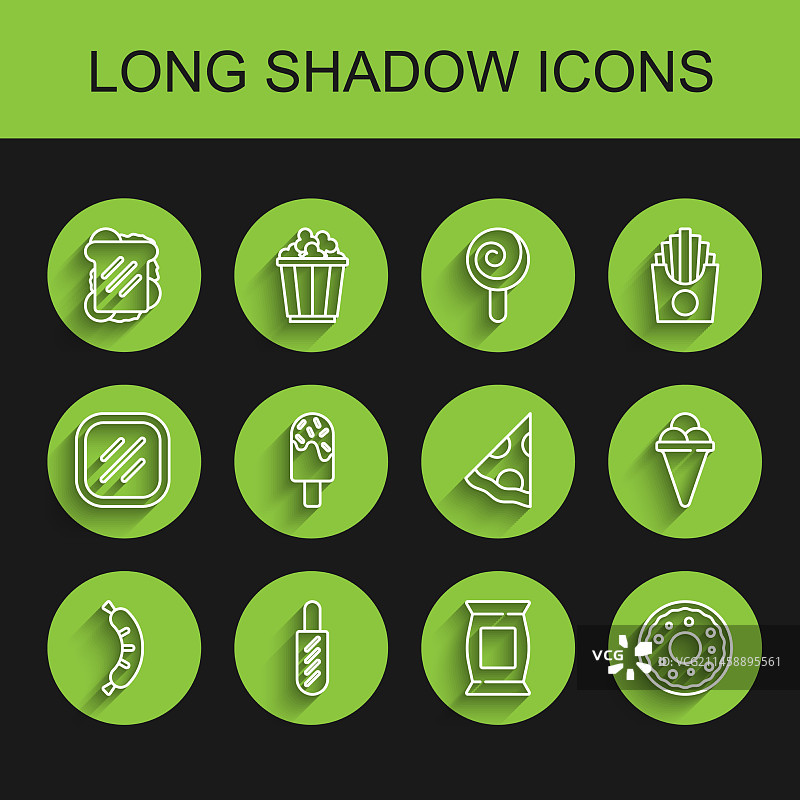 热狗三明治包装袋线条图标图片素材