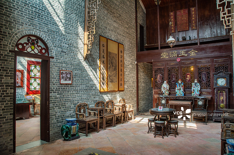 广州 荔枝湾 西关古老大屋 客厅 历史文化景点 广州传统民间住宅 西关大屋 历史建筑 岭南建筑文化图片素材