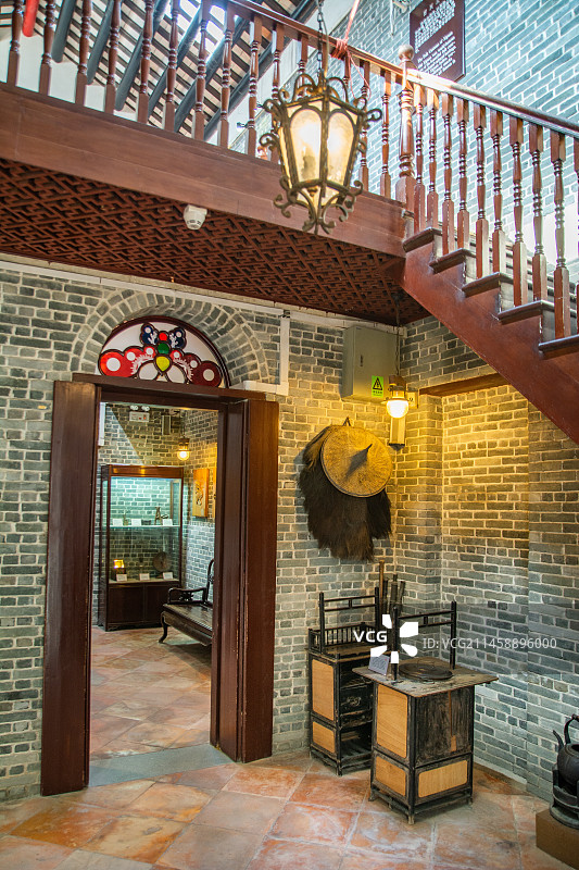 广州 荔枝湾 西关古老大屋 内景 历史文化景点 广州传统民间住宅 西关大屋 历史建筑 岭南建筑文化图片素材