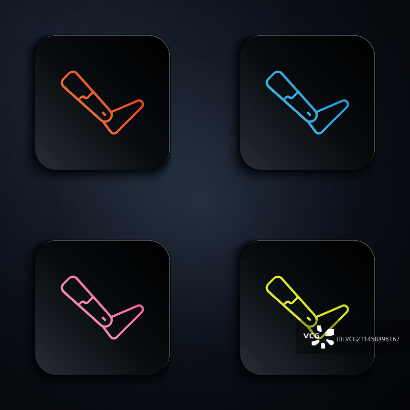 彩色霓虹灯线条假肢腿图标图片素材