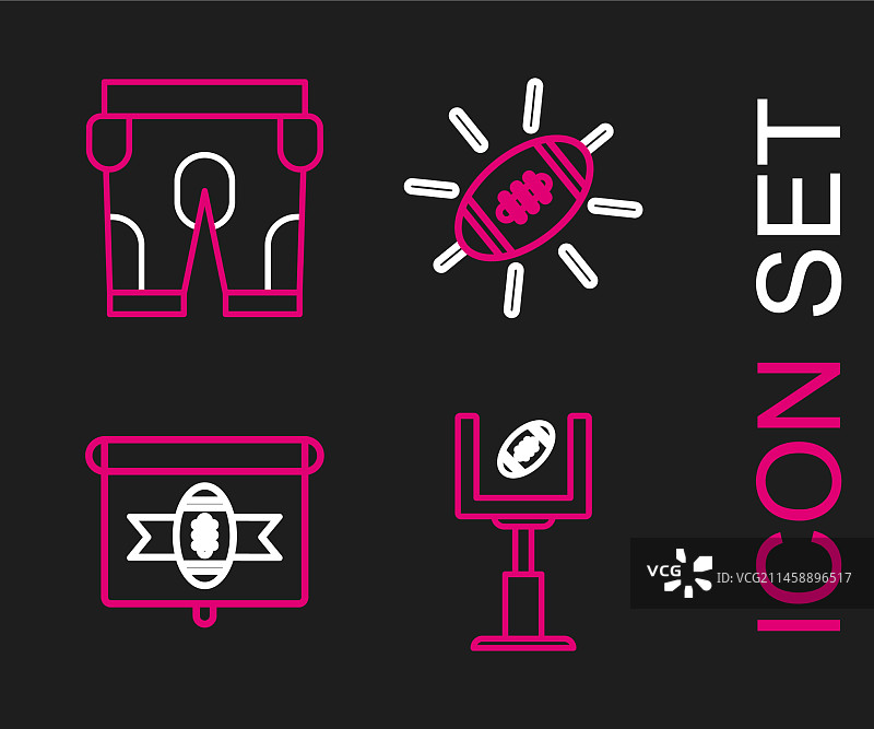 美式橄榄球门柱与橄榄球装备合集图片素材