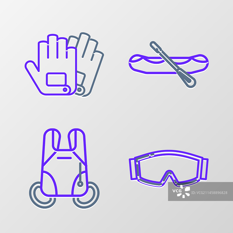 滑雪镜降落伞漂流船图片素材