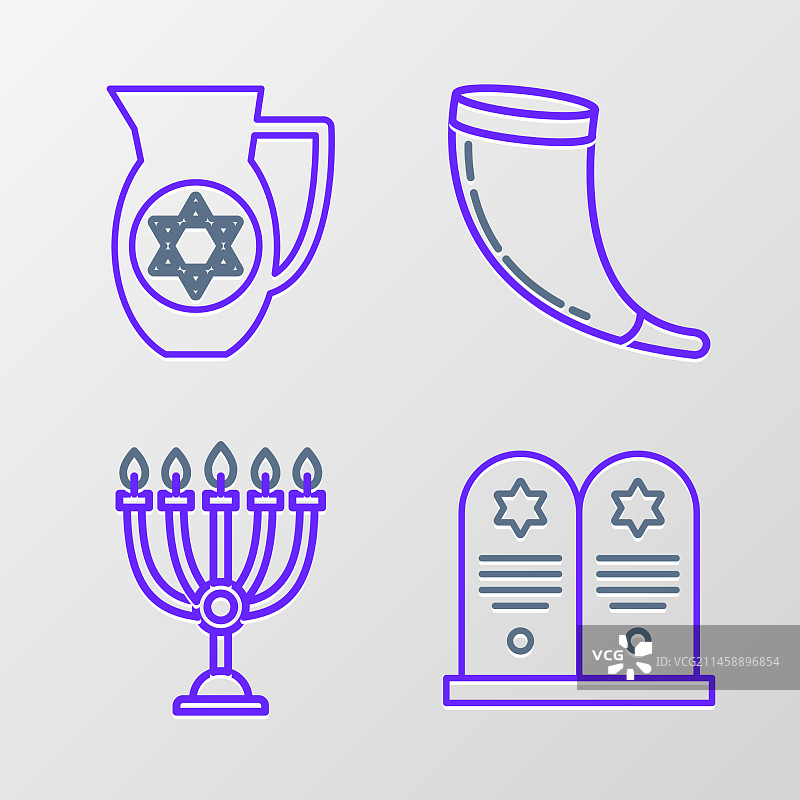 大卫之星光明节墓碑线条图片素材