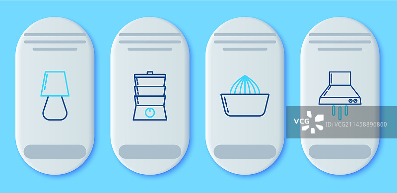 双层蒸锅柑橘榨汁机桌子线条设计图片素材