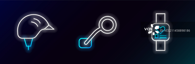 智能手表自行车头盔后视镜线性组合图片素材