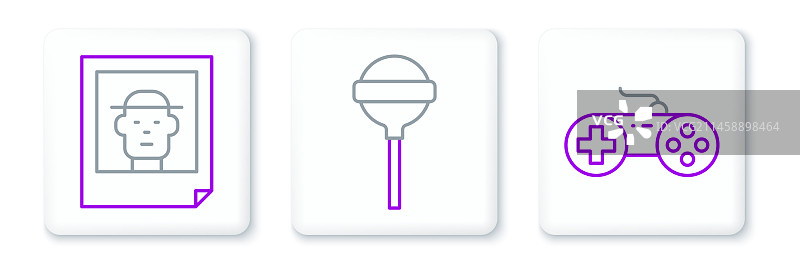 游戏手柄照片和棒棒糖组合图片素材