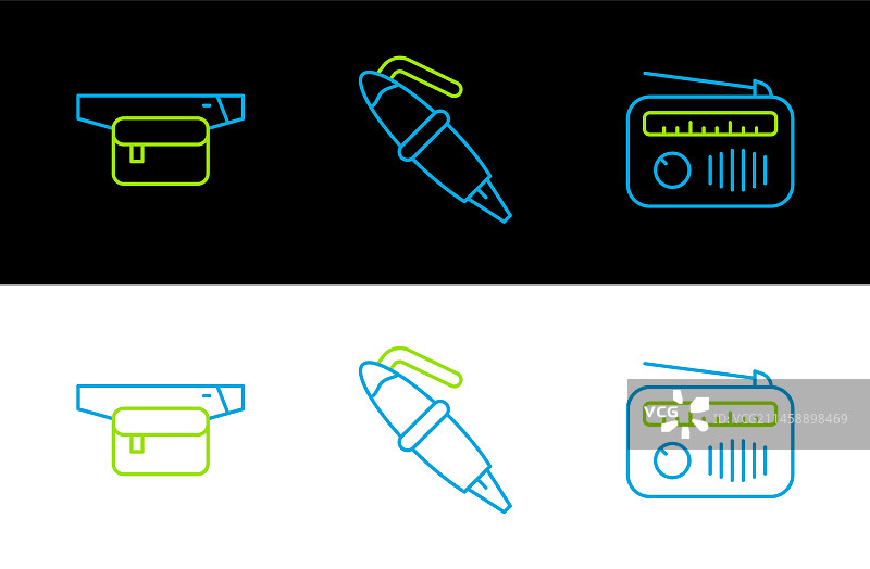 带天线的无线电香蕉腰包图片素材