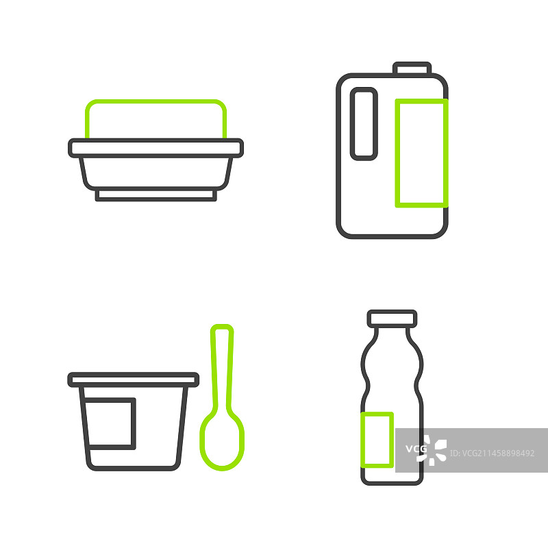 酸奶瓶装酸奶饮品线条图片素材