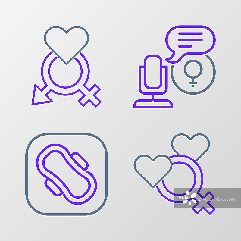 女性生理卫生巾线条图案图片素材