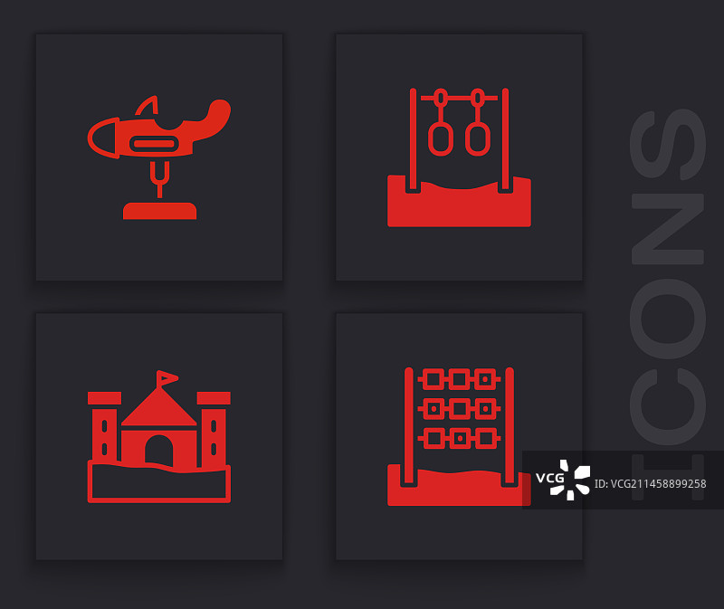 井字棋游戏、平面秋千和吊环图片素材