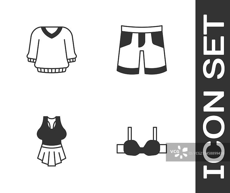 胸罩毛衣内衣和短裤或长裤套装图片素材