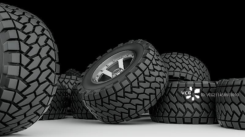 背景上的汽车轮胎图片素材