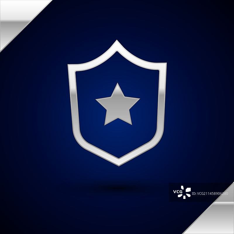 深色背景上的银色军事奖励勋章图标图片素材