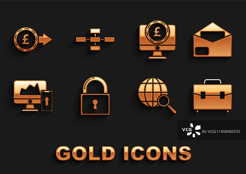 电脑上的金融图表锁图片素材