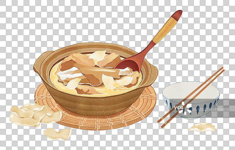 二十四节气处暑美食处暑百合鸭元素图片素材