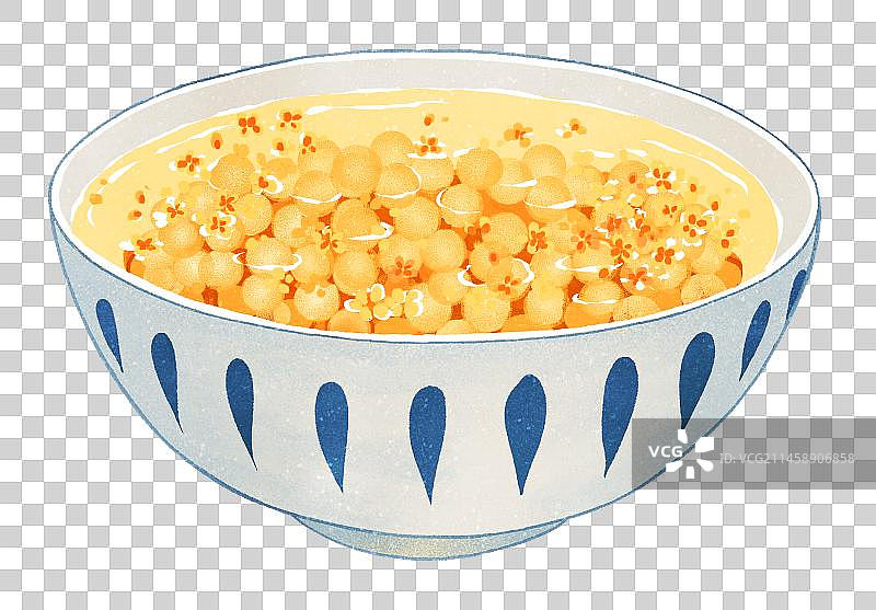 二十四节气处暑美食桂花鸡头米插画元素图片素材