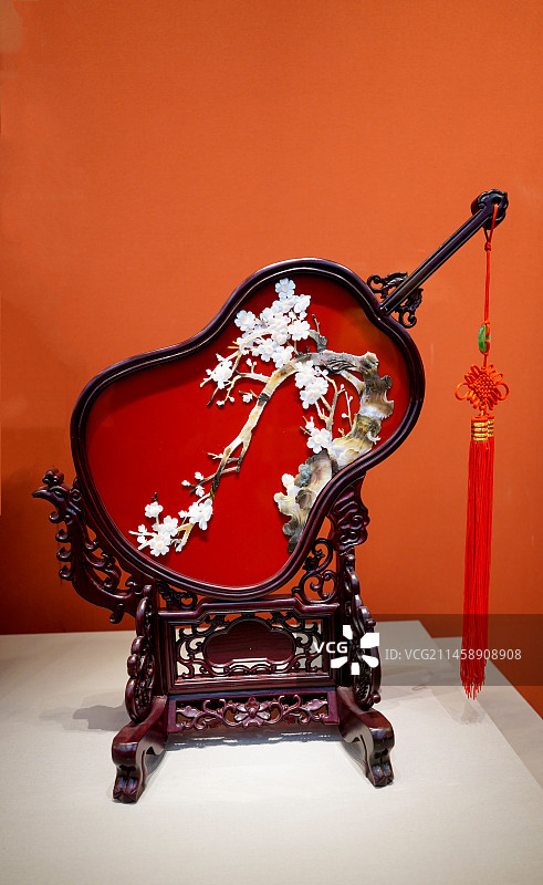 贝雕蒲扇摆件图片素材