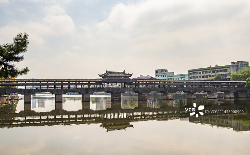 永康西津桥 石墩木廊桥 廊桥 古廊桥 西津桥图片素材