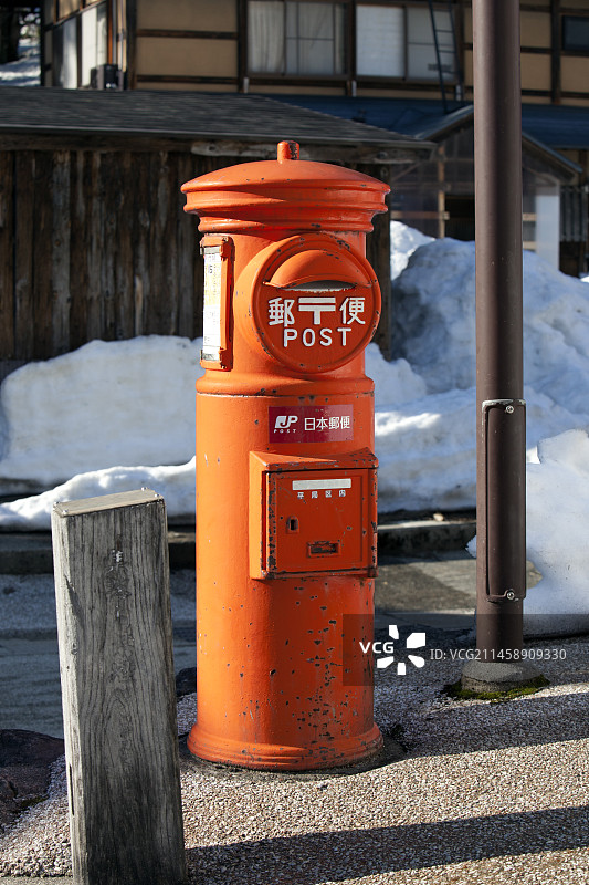 世界遗产：日本富山县南砺市五箇山的圆形柱子图片素材